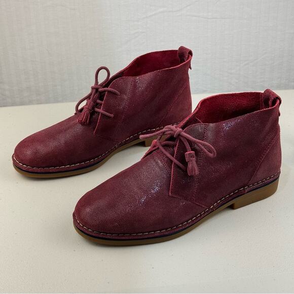 Hush Puppies Cyra Catelyn Burgundy Sparkle Suede Ankle Bootie Women’s 10 EUR 42 - Picture 5 of 12
